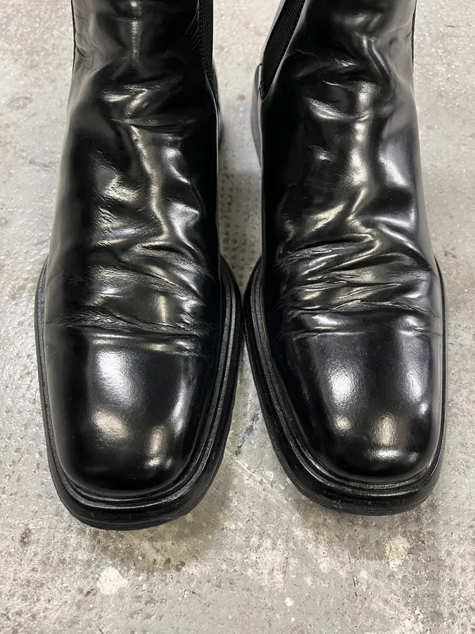 2000s Gucci Black Leather High Boots (42eu/us8.5) XnFANPj 3