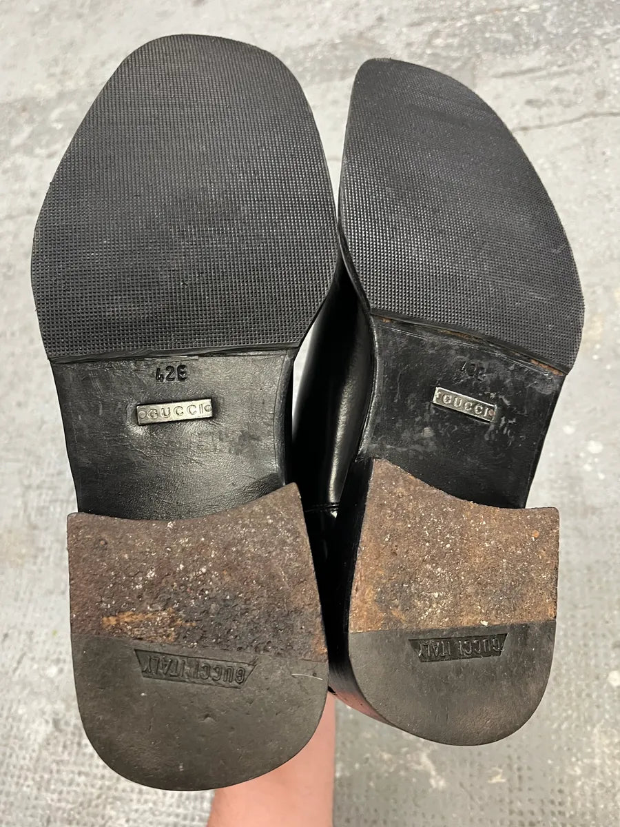 2000s Gucci Black Leather High Boots (42eu/us8.5) XnFANPj 4