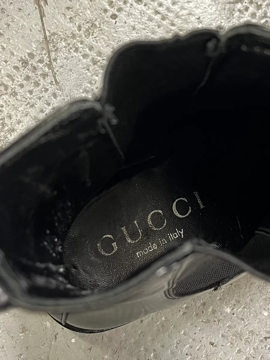 2000s Gucci Black Leather High Boots (42eu/us8.5) XnFANPj 7