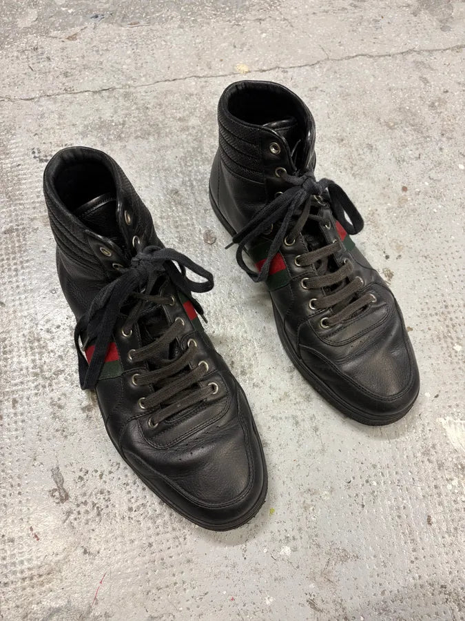 2000s Gucci Black Leather High Shoes ftaVpnG 3