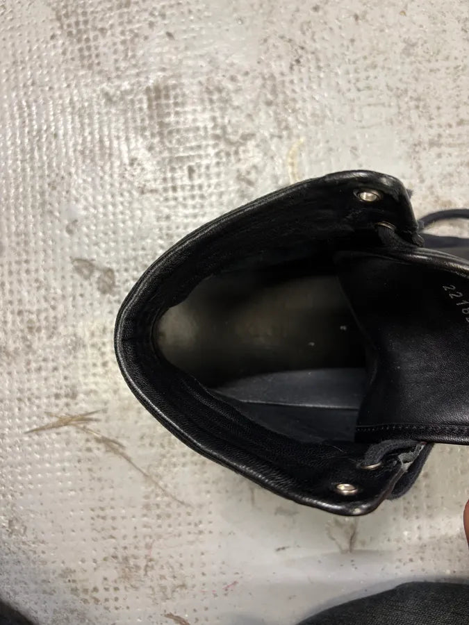 2000s Gucci Black Leather High Shoes ftaVpnG 8