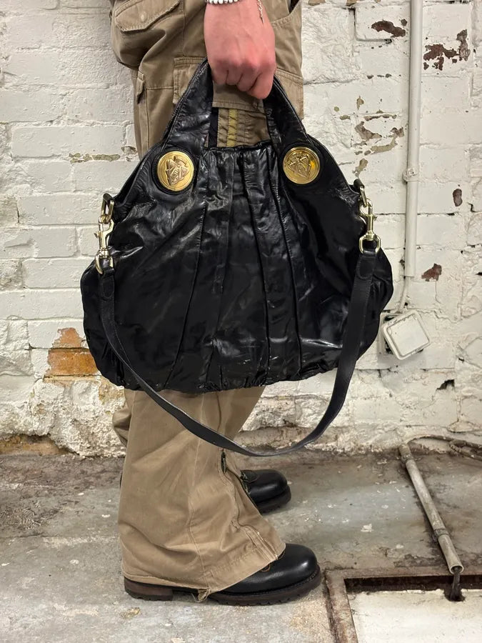2000s Gucci Black Leather Hysteria Handle Bag kdYfSha 1