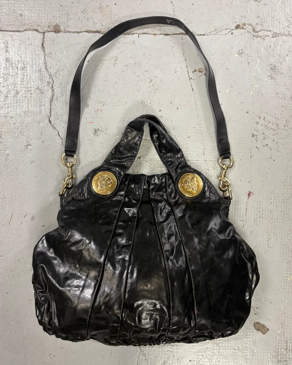 2000s Gucci Black Leather Hysteria Handle Bag kdYfSha 0