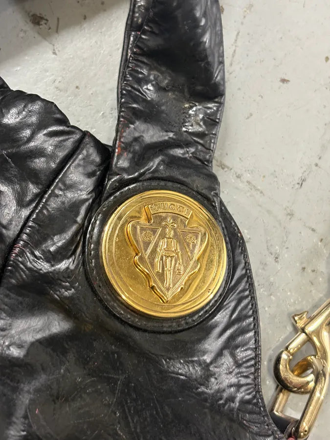 2000s Gucci Black Leather Hysteria Handle Bag kdYfSha 4