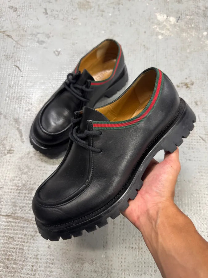 2000s Gucci Black Leather Italian Loafers YvijrCP 0