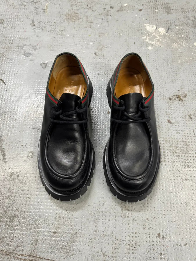 2000s Gucci Black Leather Italian Loafers YvijrCP 1