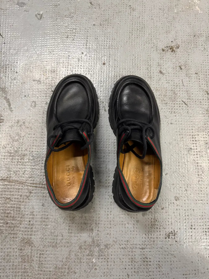 2000s Gucci Black Leather Italian Loafers YvijrCP 3