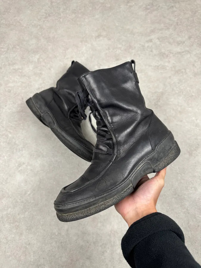 2000s Gucci Black Leather Lace-up Boots YxjQUXH 0