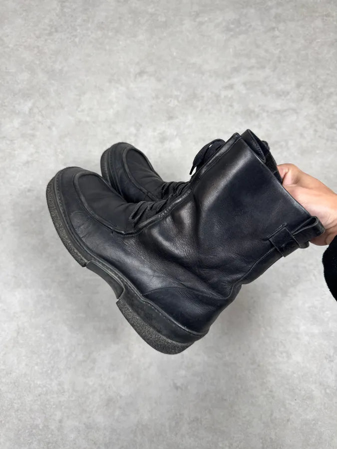 2000s Gucci Black Leather Lace-up Boots YxjQUXH 3