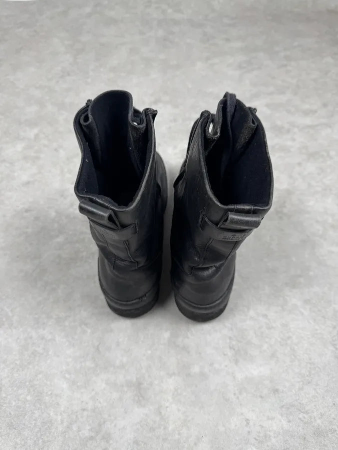 2000s Gucci Black Leather Lace-up Boots YxjQUXH 4