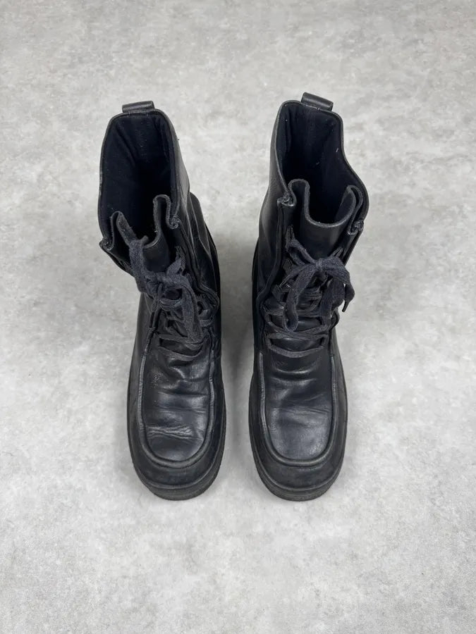 2000s Gucci Black Leather Lace-up Boots YxjQUXH 5