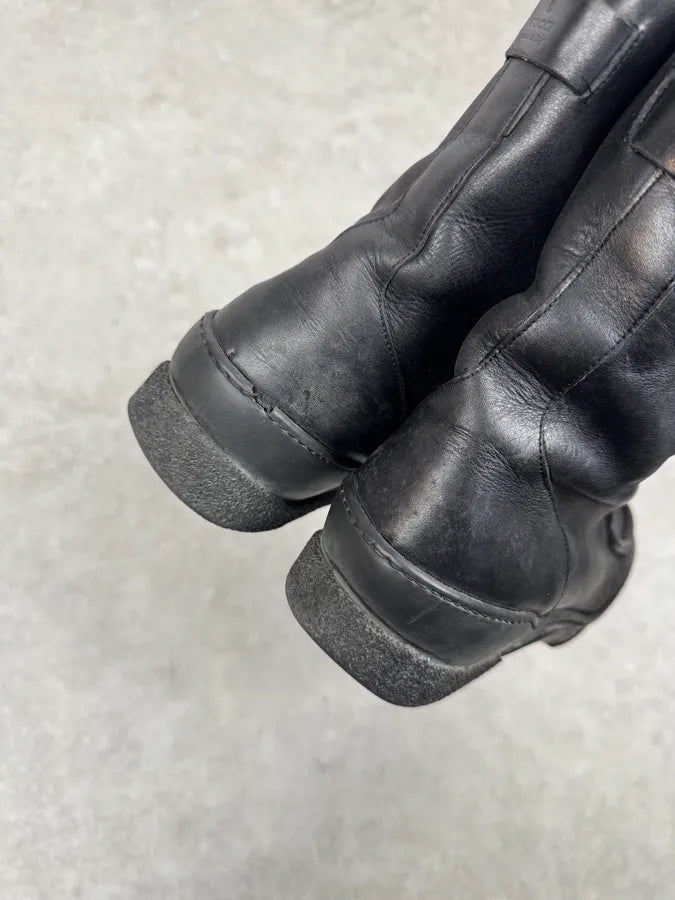 2000s Gucci Black Leather Lace-up Boots YxjQUXH 7