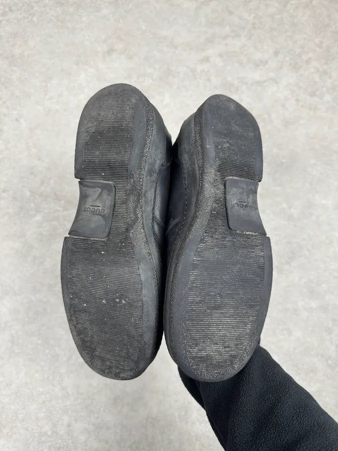 2000s Gucci Black Leather Lace-up Boots YxjQUXH 8