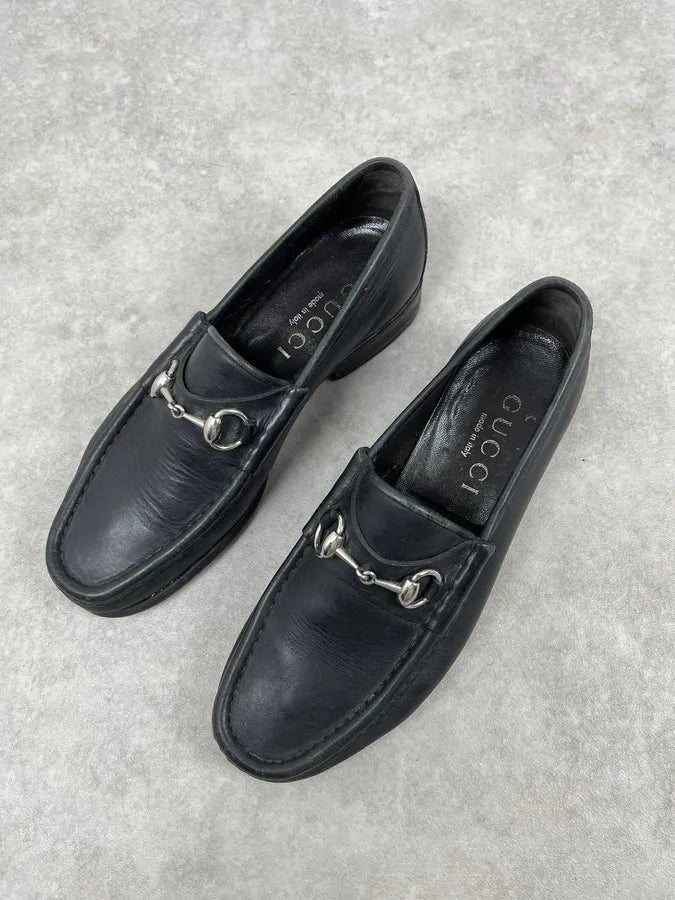 2000s Gucci Black Leather Loafers ccDCmAj 1