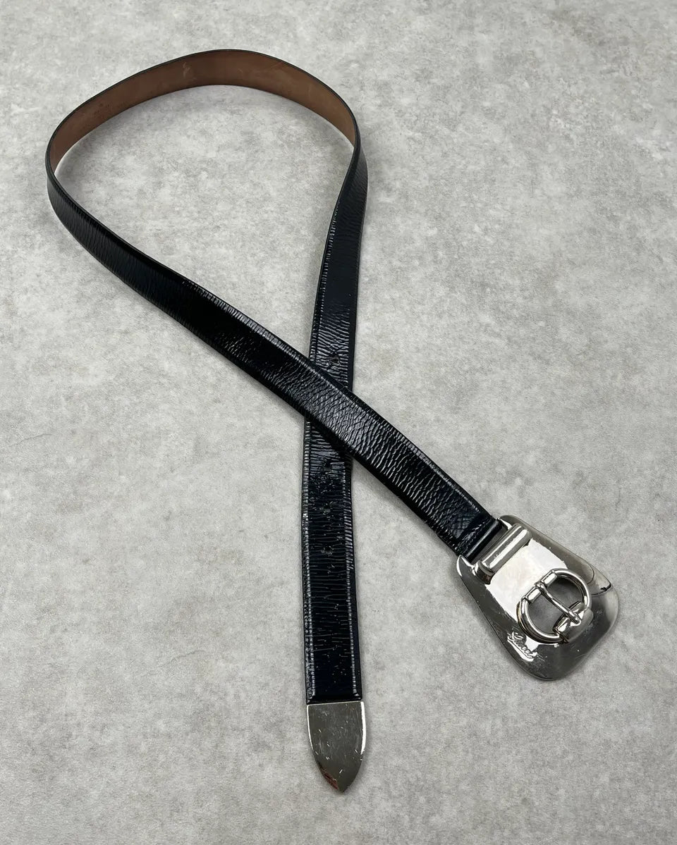 2000s Gucci Black Leather Metallic Buckle Belt by Frida Giannini BpiAgRY 0