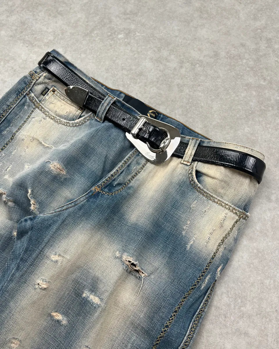 2000s Gucci Black Leather Metallic Buckle Belt by Frida Giannini BpiAgRY 1