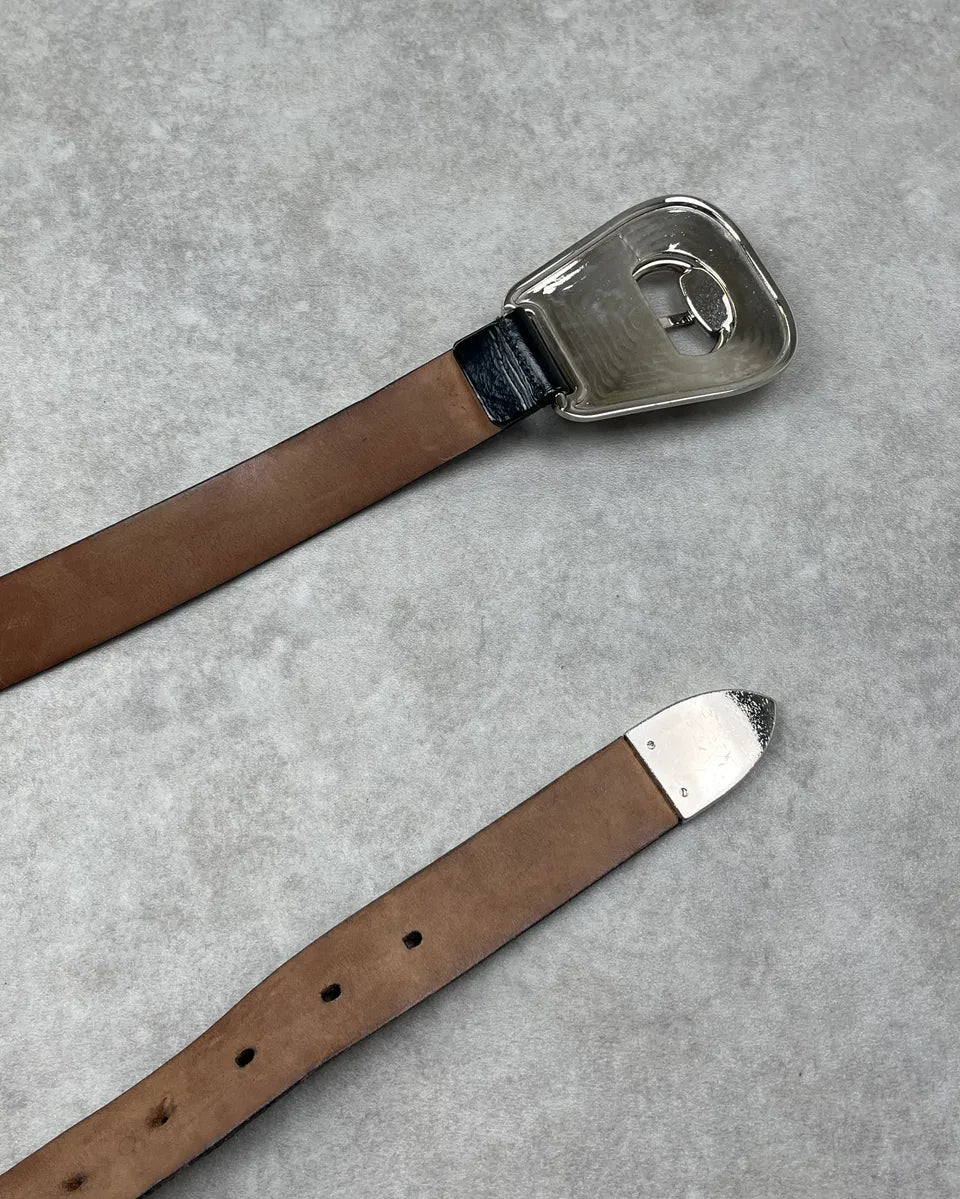 2000s Gucci Black Leather Metallic Buckle Belt by Frida Giannini BpiAgRY 5