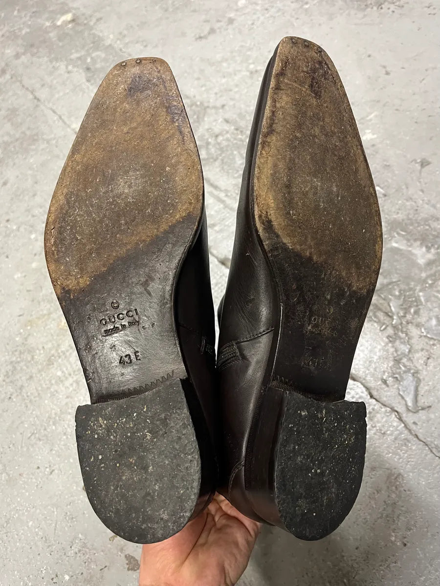 2000s Gucci Black Leather Minimalist Boots (43eu/us9.5) MVGGlHj 5