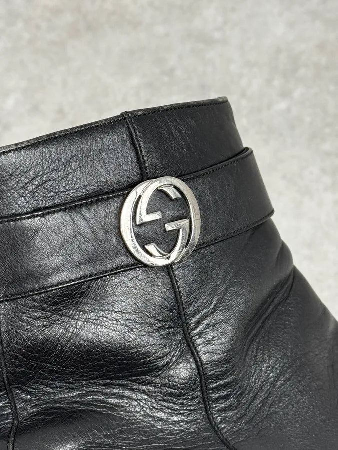 2000s Gucci Black Leather Minimalist Boots EgmKaRT 4