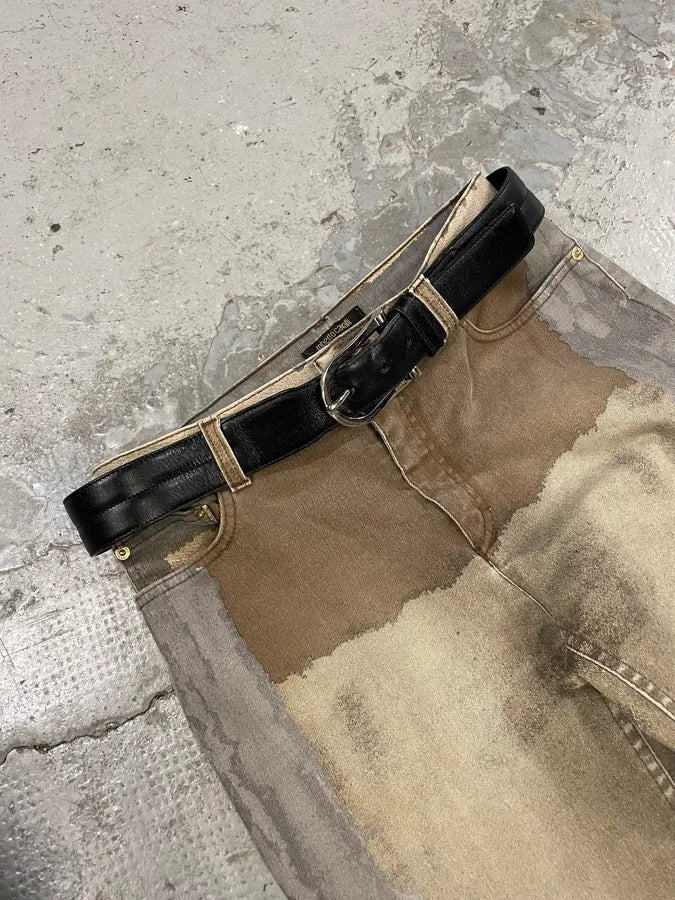 2000s Gucci Black Leather Minimalist G Belt (OS) Affeqej 0