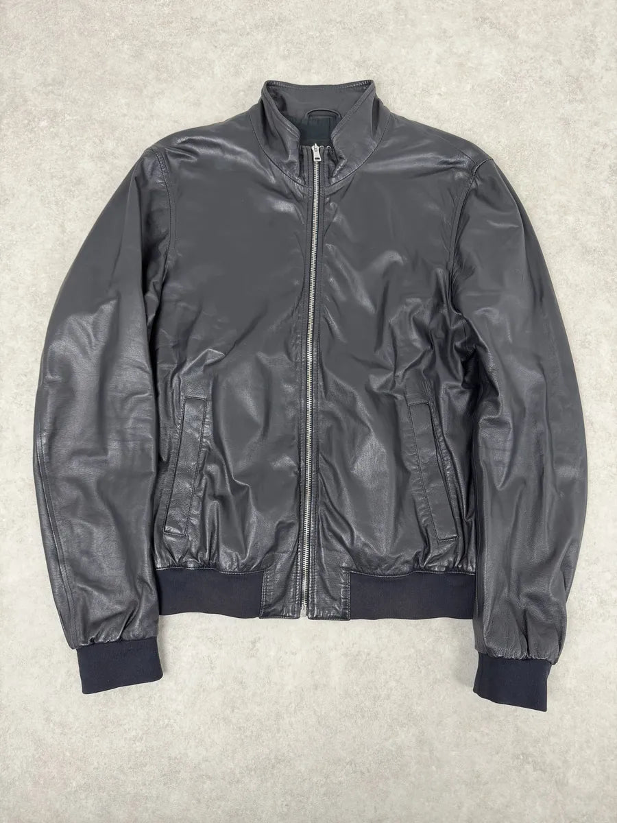 2000s Gucci Black Leather Minimalist Jacket ogHvFqZ 0