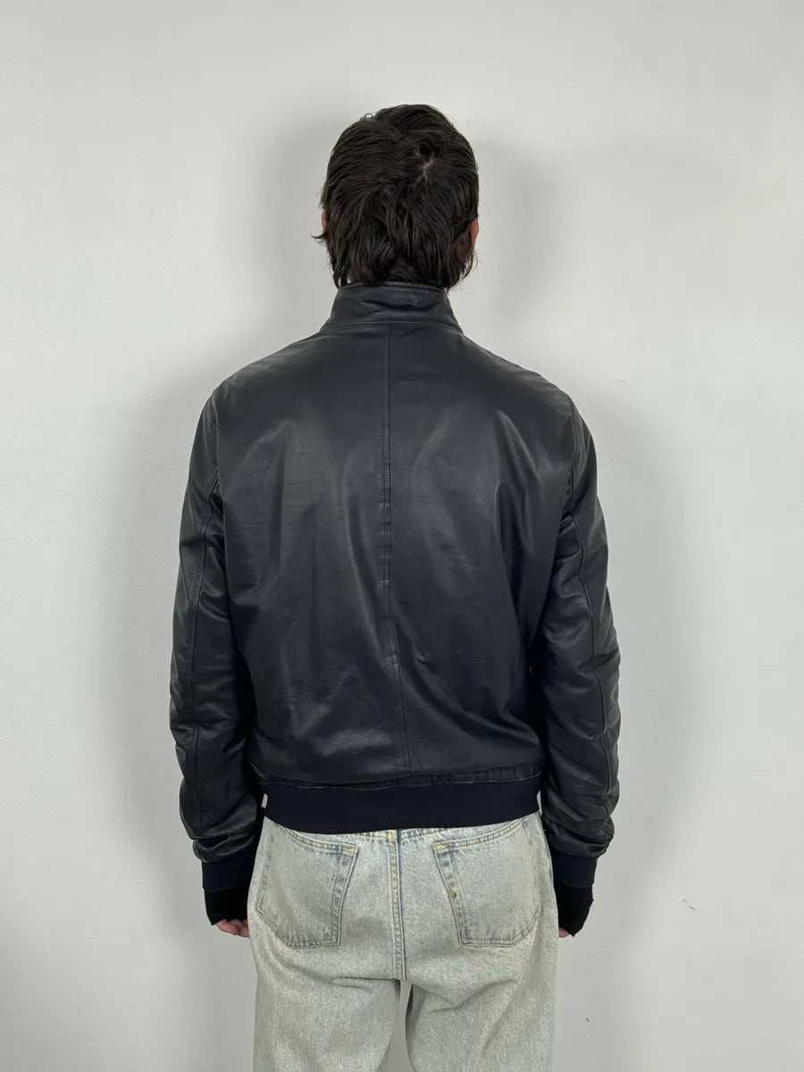 2000s Gucci Black Leather Minimalist Jacket ogHvFqZ 2