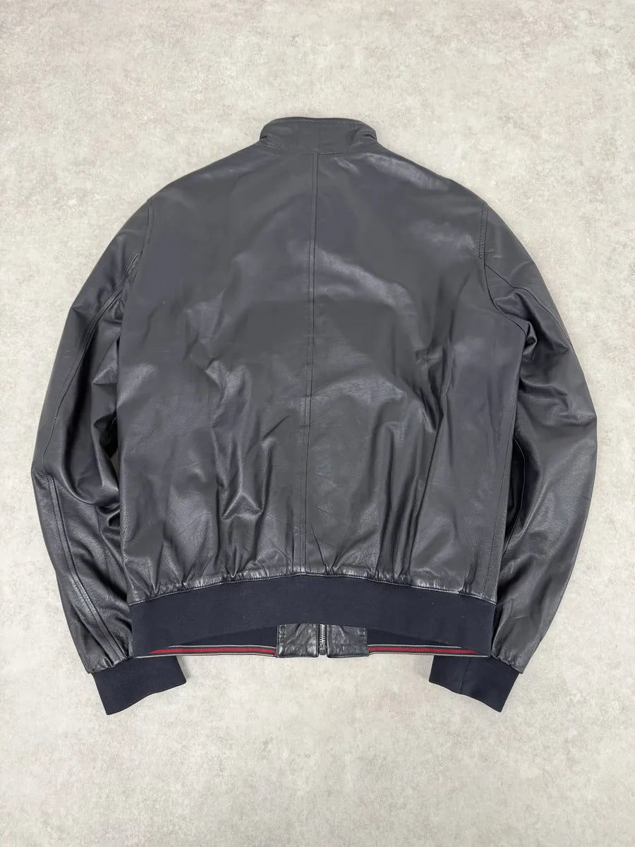 2000s Gucci Black Leather Minimalist Jacket ogHvFqZ 3