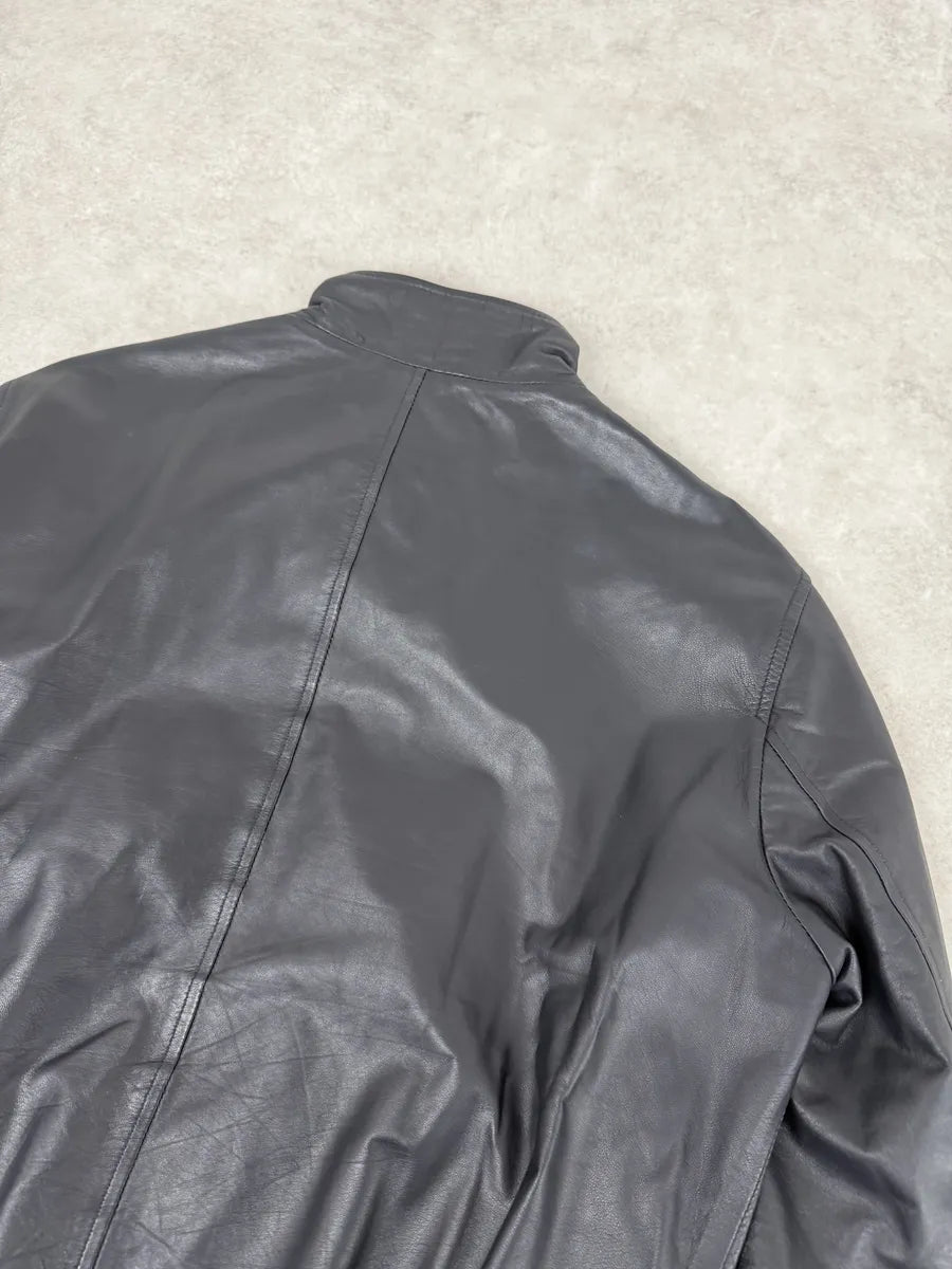 2000s Gucci Black Leather Minimalist Jacket ogHvFqZ 8