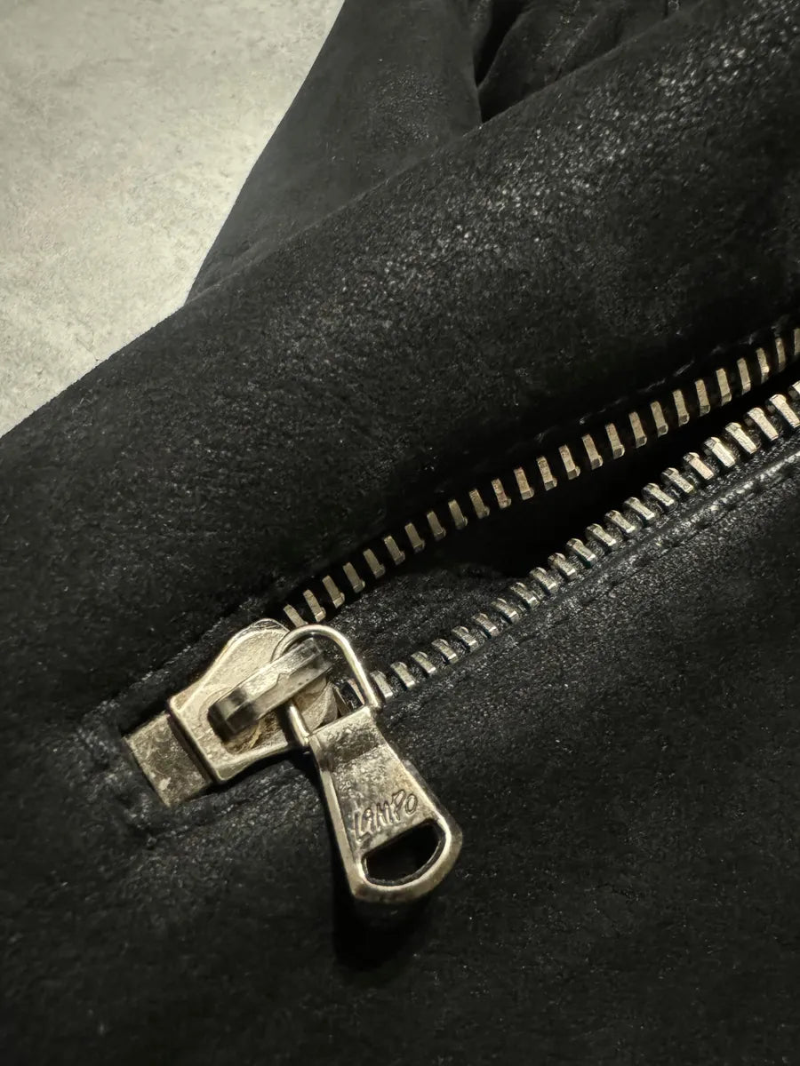 2000s Gucci Black Leather Shearling Aviator Jacket (M/L) 8