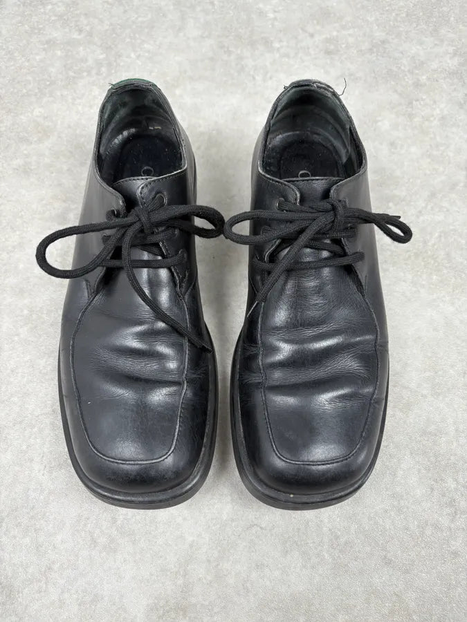 2000s Gucci Black Leather Signature Derby Shoes himoWfd 1