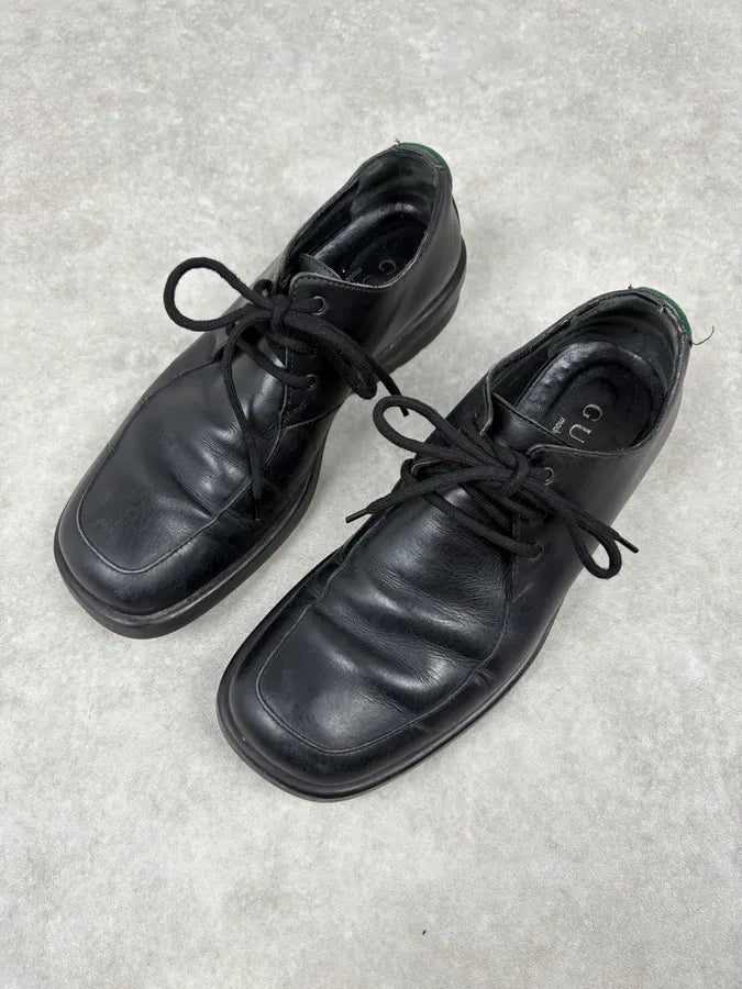 2000s Gucci Black Leather Signature Derby Shoes himoWfd 2