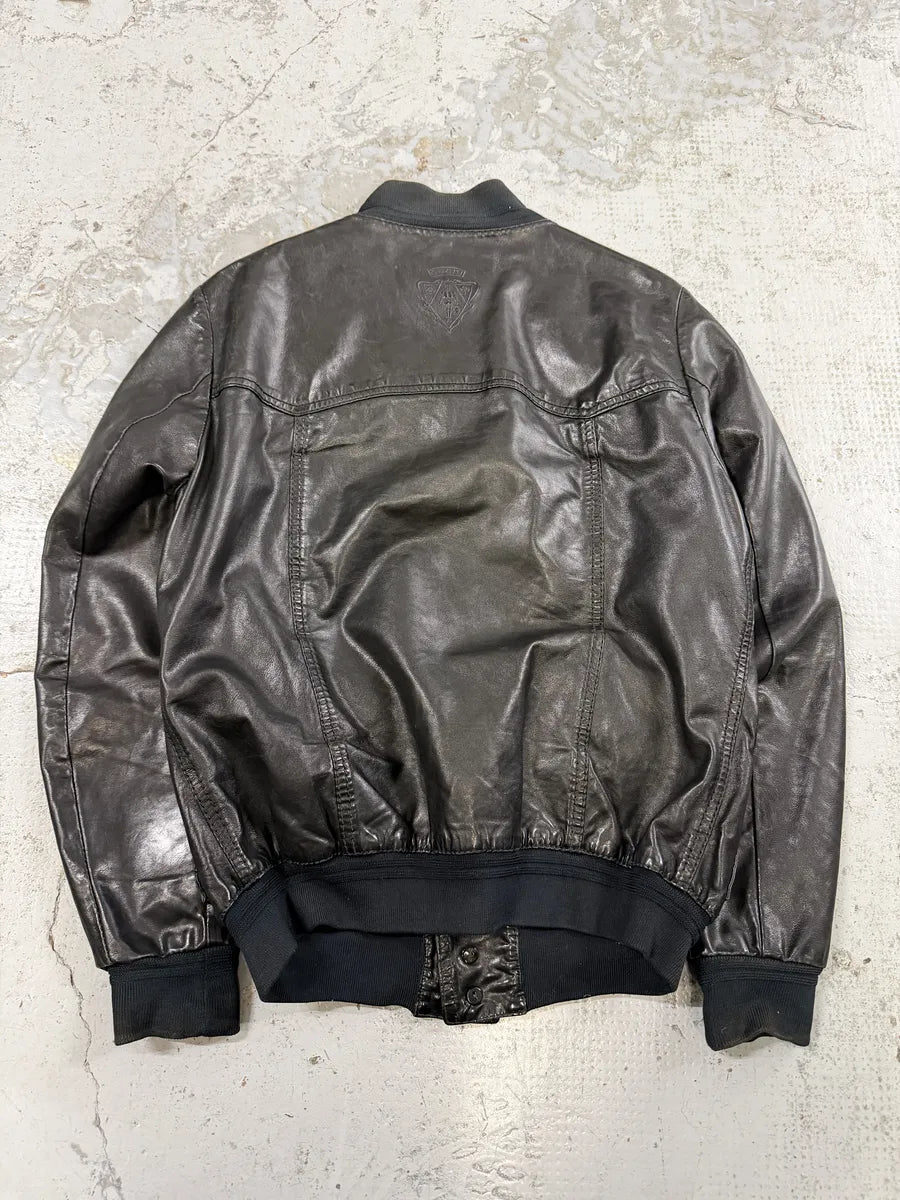 2000s Gucci Black Light Buttoned Leather Jacket iyUTnfN 1