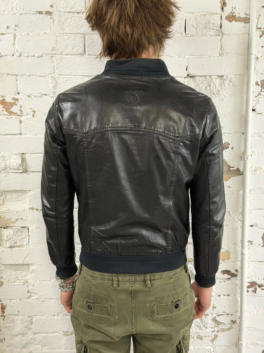 2000s Gucci Black Light Buttoned Leather Jacket iyUTnfN 3