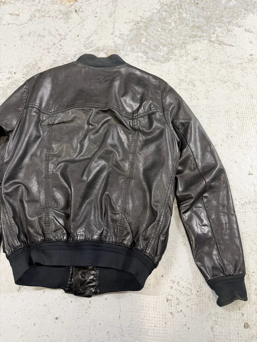2000s Gucci Black Light Buttoned Leather Jacket iyUTnfN 5