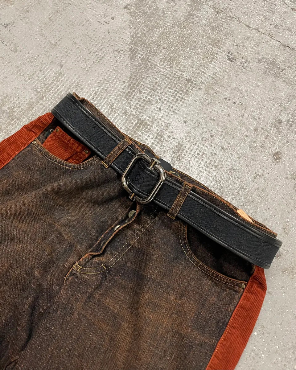 2000s Gucci Black Logo Belt by Tom Ford (OS) 0