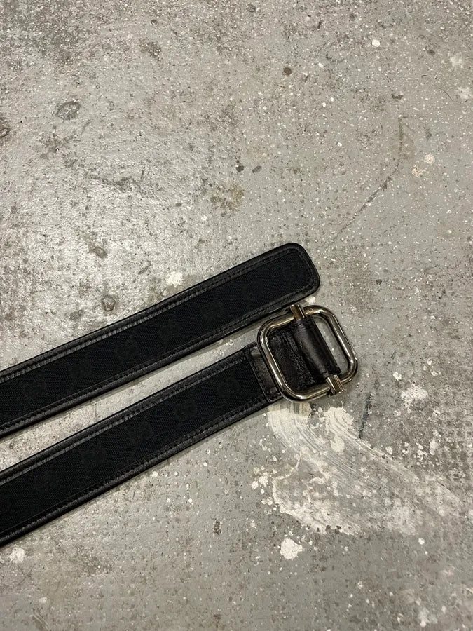 2000s Gucci Black Logo Belt by Tom Ford (OS) 4