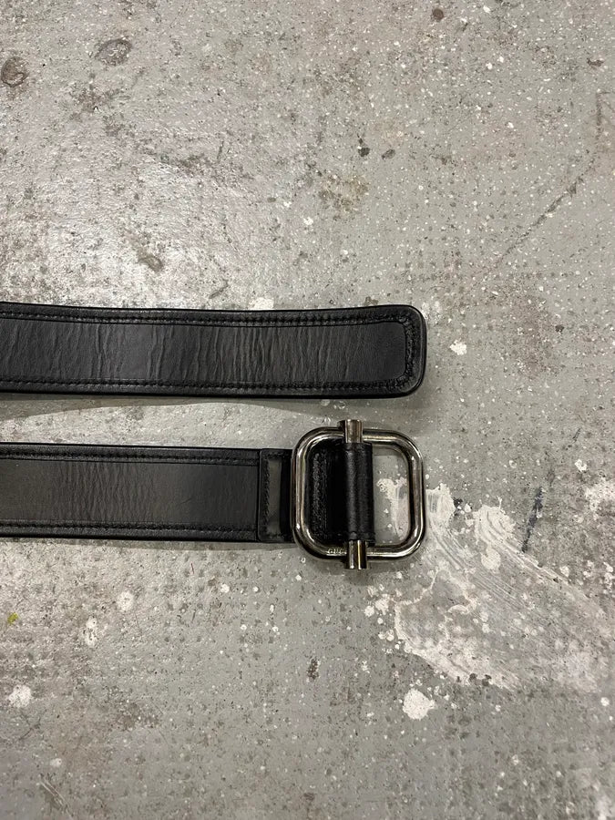 2000s Gucci Black Logo Belt by Tom Ford (OS) 6