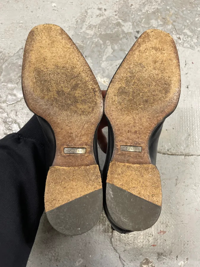 2000s Gucci Black Minimalist Leather Boots iSZmKsT 7