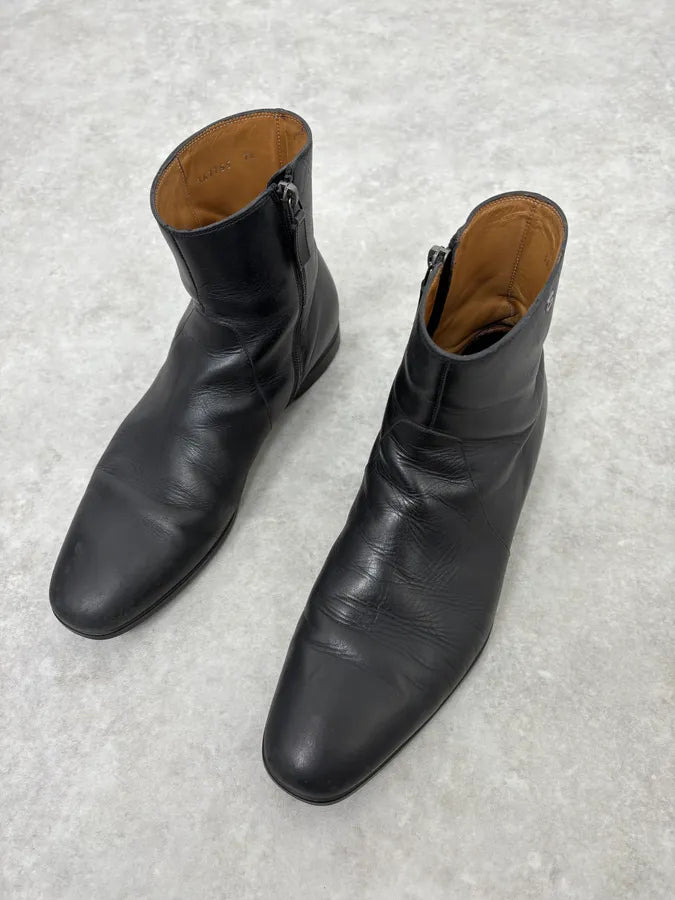 2000s Gucci Black Minimalist Leather Boots AYzLhov 2
