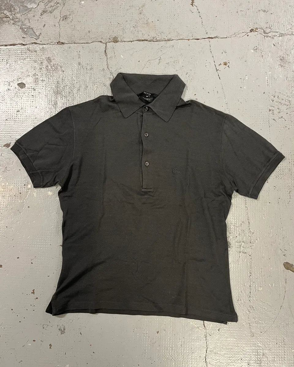 2000s Gucci Black Minimalist Polo Shirt vYHsisx 0