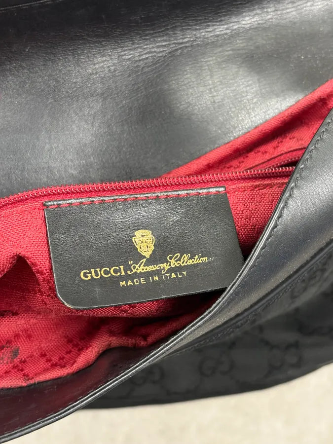 1990s Gucci Black Monogram Buckle Hybrid Shoulder Bag GzoVyWz 9