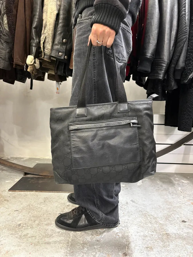 2000s Gucci Black Monogram Handle Bag mQJLBux 2