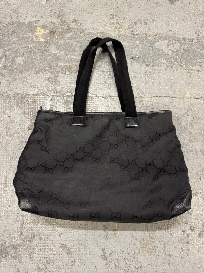 2000s Gucci Black Monogram Handle Bag mQJLBux 3
