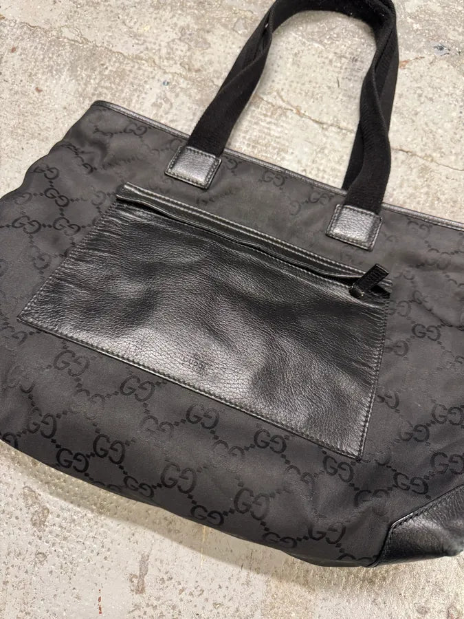 2000s Gucci Black Monogram Handle Bag mQJLBux 4