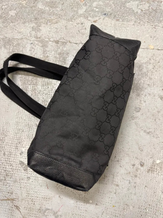 2000s Gucci Black Monogram Handle Bag mQJLBux 6