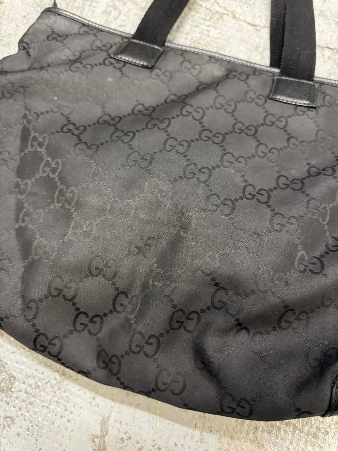 2000s Gucci Black Monogram Handle Bag mQJLBux 7