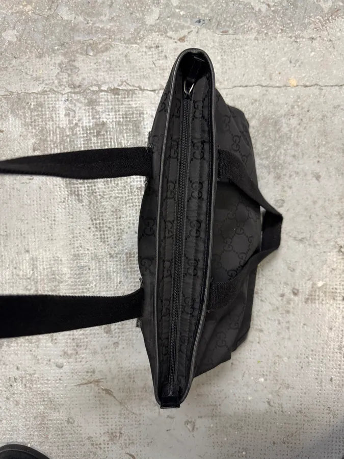 2000s Gucci Black Monogram Handle Bag mQJLBux 8
