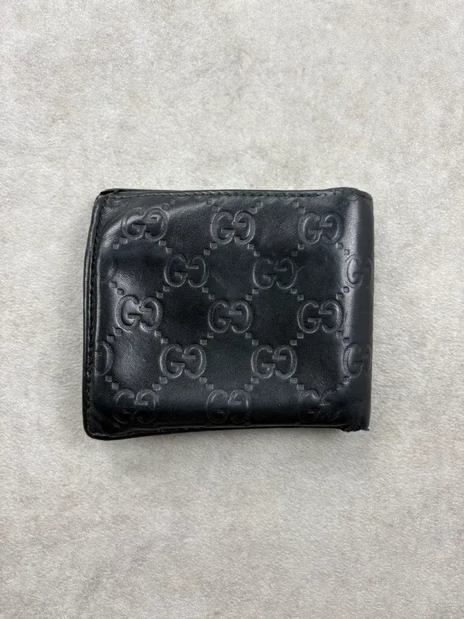 2000s Gucci Black Monogram Leather Wallet FlaFidY 3