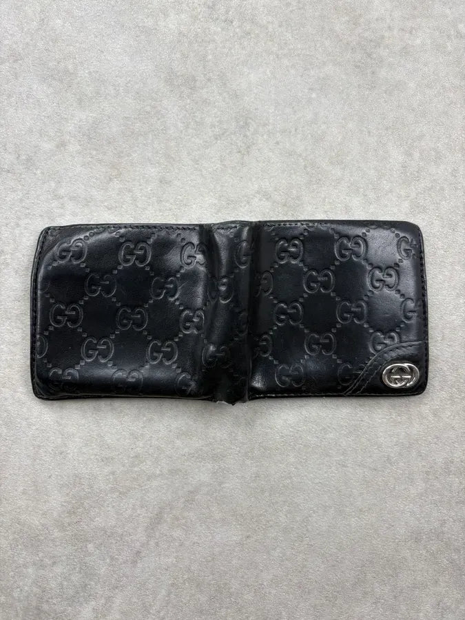 2000s Gucci Black Monogram Leather Wallet FlaFidY 4
