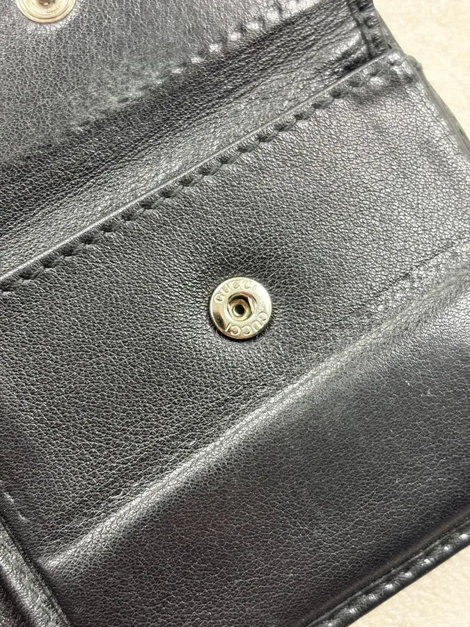 2000s Gucci Black Monogram Leather Wallet FlaFidY 7